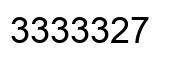 Number 3333327 black image