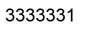 Number 3333331 black image