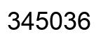 Number 345036 black image