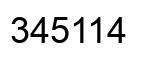 Number 345114 black image