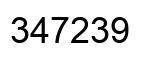 Number 347239 black image