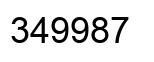 Number 349987 black image