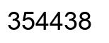 Number 354438 black image