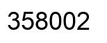 Number 358002 black image