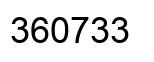 Number 360733 black image