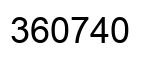 Number 360740 black image