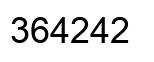 Number 364242 black image