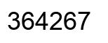 Number 364267 black image