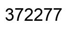 Number 372277 black image