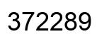 Number 372289 black image