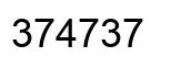 Number 374737 black image