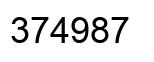 Number 374987 black image