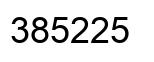 Number 385225 black image