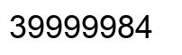 Number 39999984 black image