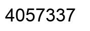 Number 4057337 black image