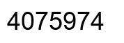 Number 4075974 black image