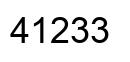 Number 41233 black image