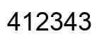 Number 412343 black image