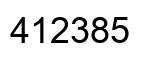 Number 412385 black image