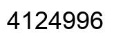 Number 4124996 black image