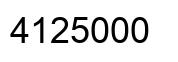 Number 4125000 black image