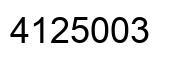 Number 4125003 black image
