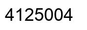 Number 4125004 black image
