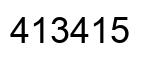 Number 413415 black image