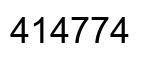Number 414774 black image