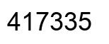Number 417335 black image