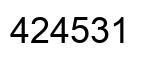Number 424531 black image
