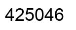 Number 425046 black image