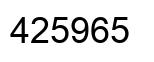 Number 425965 black image