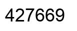 Number 427669 black image