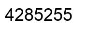 Number 4285255 black image