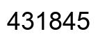 Number 431845 black image