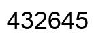 Number 432645 black image