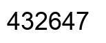 Number 432647 black image