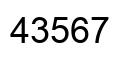 Number 43567 black image