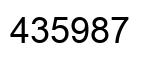Number 435987 black image