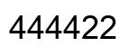 Number 444422 black image