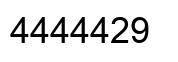 Number 4444429 black image