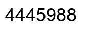 Number 4445988 black image
