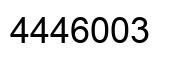 Number 4446003 black image