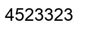 Number 4523323 black image
