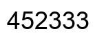 Number 452333 black image