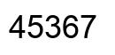 Number 45367 black image