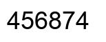 Number 456874 black image