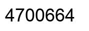 Number 4700664 black image