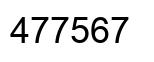 Number 477567 black image